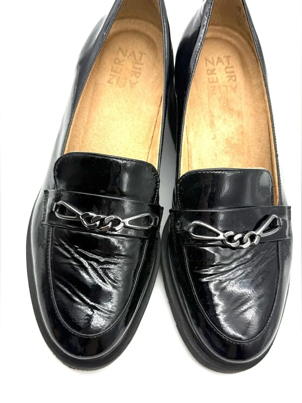 Naturalizer September Wedge Loafer Black Patent Leather 7.5